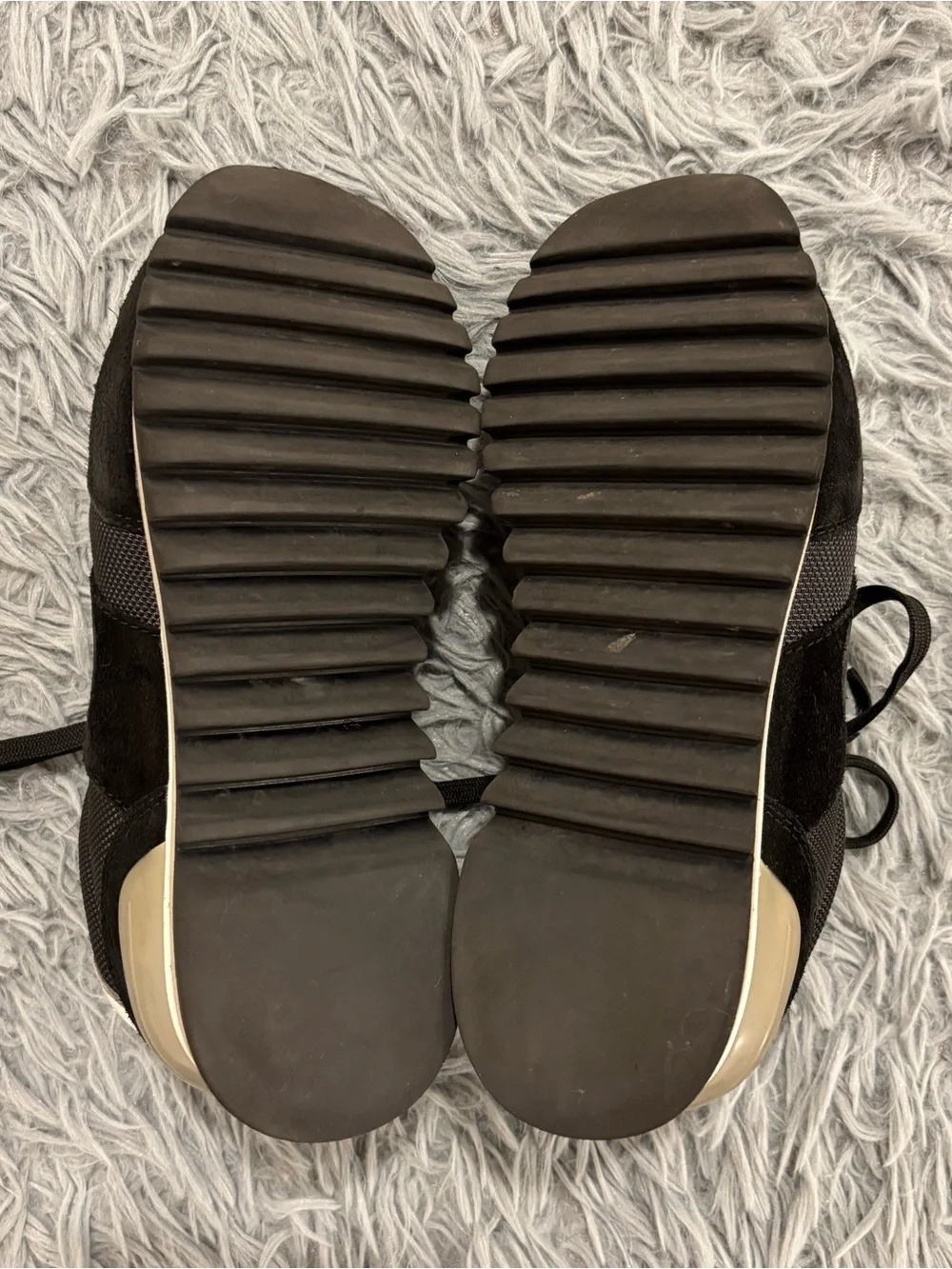 Tory Burch Sneakers Women’s 6.5 M Sawtooth Suede Canvas Black Grey Logo Trainers
